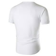 thumbnail image 4 of Men Solid Color Crew Neck Zipper Short Sleeve Tops Classic Basiclayer T-Shirt Pullover Blouses, 4 of 8