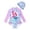Light Purple, variant on lnmuld Kids Swimsuits Long Sleeve Swimsuit Set Floral Gradient Scale Print Detachable Ruffle Skirt Matching Swim Cap Color:Pink,Size:4-5 Years