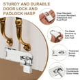 thumbnail image 3 of Padlock Hasp Set, 2Pcs 4 Inch Stainless Steel Door Lock Latch Padlock with Keys and Screws Security Door Clasp Hasp for Outdoor Gate Cabinet Storage, Silver, 3 of 7