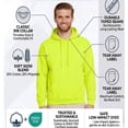 thumbnail image 3 of Crown Craze® Men’s High Visibility Safety Hooded Sweatshirt, Hi Vis Reflective Hoodie (Safety Green 4 Pack, S), 3 of 8