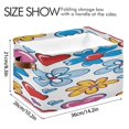 thumbnail image 4 of Colorful Hand Drawn Hearts Flowers Square Storage Bins with Handles Collapsible Containing Box 1 Pack, 4 of 9