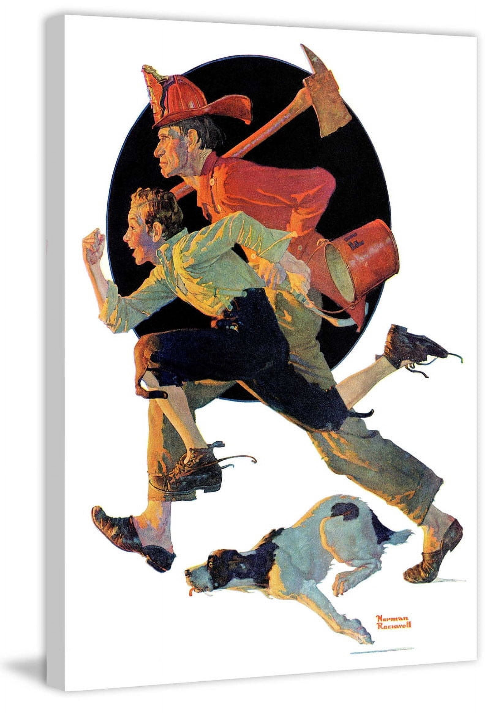 Marmont Hill "To the Rescue" by Norman Rockwell Painting Print on Canvas
