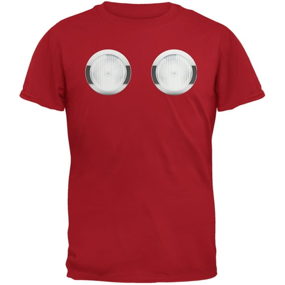 Classic Headlights Funny Red Adult T-Shirt - X-Large