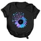 thumbnail image 5 of Gibobby Blusas Elegantes Para Mujer Camiseta Blusa suelta Casual Impresión Tops Mangas Mujer O-cuello Blusa corta para mujer（Negro， XXXL), 5 of 5