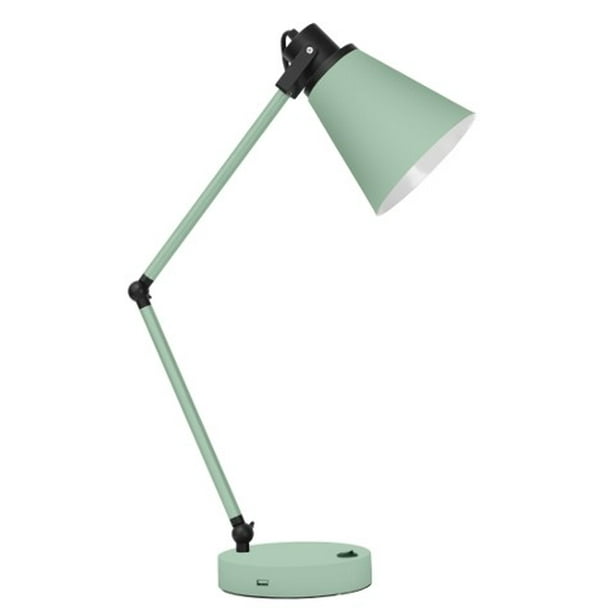 Better Homes & Gardens Metal Desk Lamp with USB Port, Mint Walmart