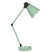 Better Homes & Gardens Mint Green Adjustable Metal Desk Lamp with USB Port