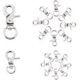 thumbnail image 1 of 16 piezas, 2 tamaños, broches de langosta metálicos, cordones giratorios, ganchos de presión, correa para llaveros, anillos para llaves, manualidades, bolsos, colgantes, accesorios de joyería, platino, 1 of 9