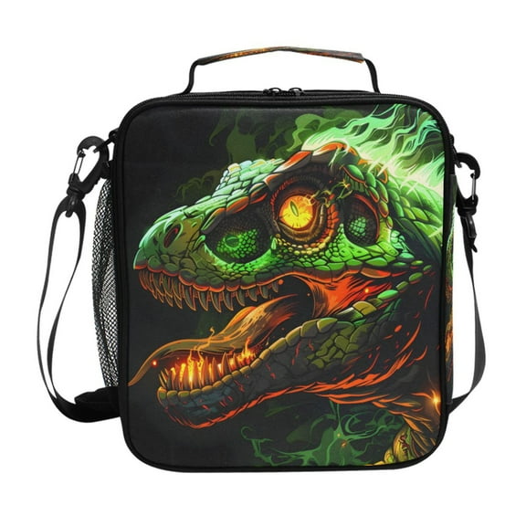ALAZA Dinosaur with Fire Lunch Box Insulated Lunch Bag Reusable Thermal Cooler Tote School Picnic
