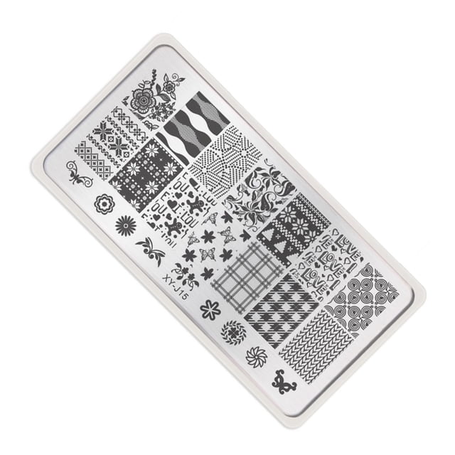 Soidarity Gran oferta, 16 estilos, decoraciones para uñas DIY, plantillas para uñas, plantillas de sellos para arte de uñas, placas para Arte de uñas 15