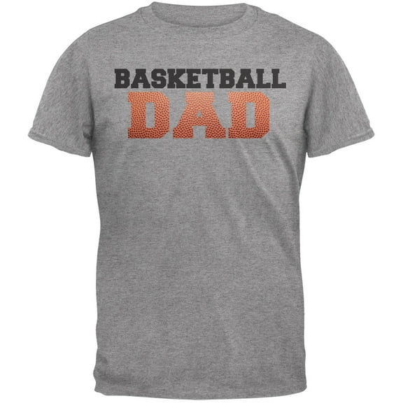 Basketball Dad Light Heather Grey Adult T-Shirt - X-Large