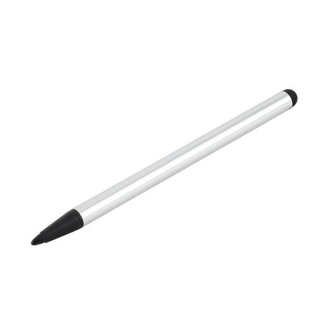 Stylet à Écran Tactile à Double Usage, Pointe en Caoutchouc Aluminium pour Téléphones Intelligents et Tablettes