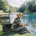 thumbnail image 3 of Folding Chair Metal Frame Portable with Storage Bag Comfortable for Outdoor Fishing Camping, 3 of 3