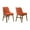 Orange, variant on Azalea Orange Fabric and Walnut Wood Dining Side Chairs - Set of 2