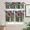 thumbnail image 2 of Christmas Xmas Kitchen Curtains and Valances Set, Tree Red Barn Snowman Snowflake Blue Rod Pocket Window Valance 18 Inch Window Curtain Panels for Living Room Bedroom Laundry, 27.5x24in, 3 Pieces, 2 of 7