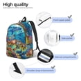 thumbnail image 3 of Disketp Sea World print Canvas Backpack Lightweight Travel Daypack Student Rucksack Laptop Backpack-Medium, 3 of 5