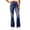 Dark Blue, variant on Womens Ripped Distressed Flared Denim Pants High Stretch Skinny Fit Raw Hem with Side Pockets Casual Full Length Jeans