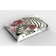 thumbnail image 2 of Ambesonne Camera Pillow Sham 2 Pack, Zebra Head Say Cheese Words, 36"x20", Dark Blue Grey Coconut, 2 of 3