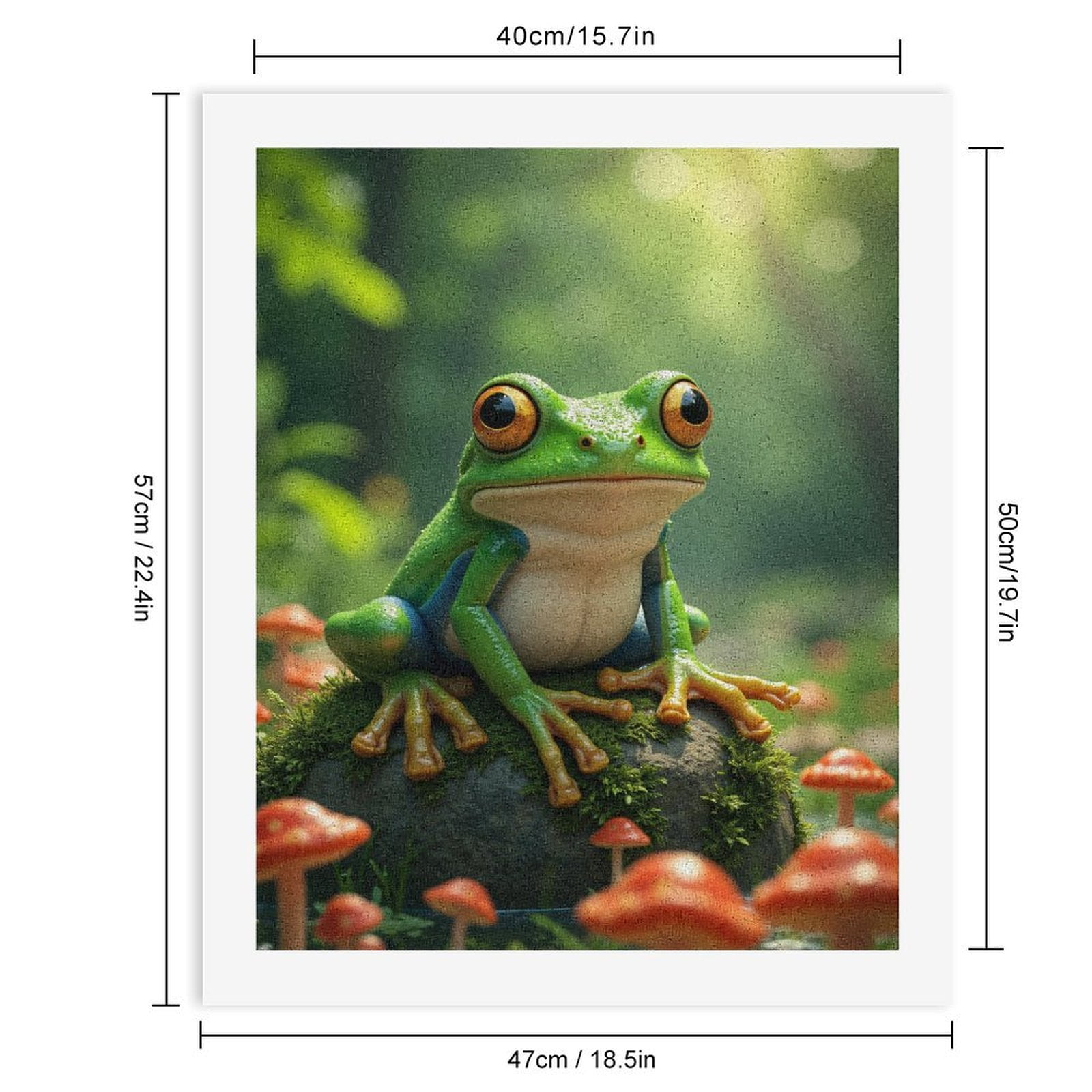 Paint by Numbers Kit for Adults, Frog On Mossy Rock With Mushrooms Paint by Numbers, Easy Paint by Numbers Kit for Adults Beginner, DIY Adult Paint by Number Kits on Canvas, 12x16in Home Decor