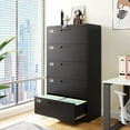 thumbnail image 2 of MIIIKO 5 Drawer File Cabinet with Lock, 5 Drawer Metal Filing Cabinet, Lateral Filing Cabinet for Home Office, Lockable Storage Cabinet for Hanging Files Letter/Legal/F4/A4 Size, 2 of 8