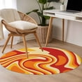 thumbnail image 4 of Orange Yellow Round Area Rug 3.3Ft Washable Circle Rugs for Dining Room Table, Modern Ombre Abstract Aesthetic Art Non-Slip Carpet Floor Mats Indoor Outdoor Carpet Runner Aesthetic Home Decor, 4 of 8