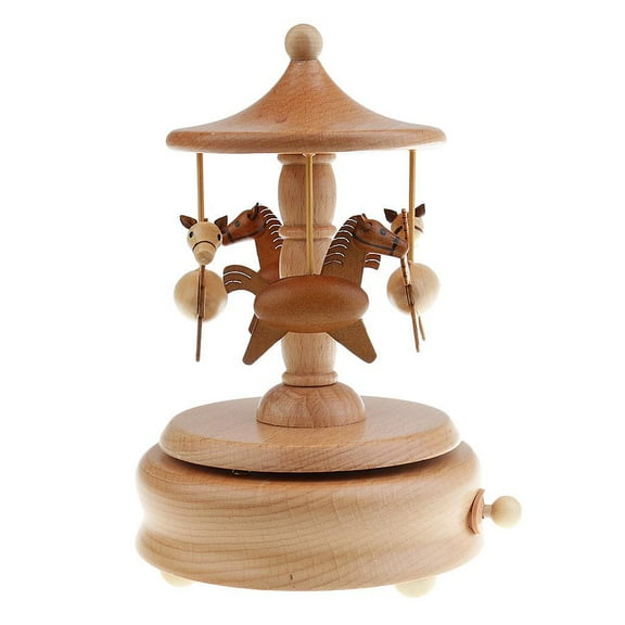 Wooden Music Box Decoration Birtay mas Gift for Kids 11x17.5cm