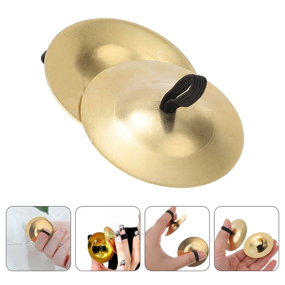 OULII 2Pairs Small Finger Cymbals with Traditional Craftsmanship for and Decoration