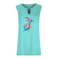 thumbnail image 5 of WXLWZYWL Womens Summer Tops 2023 Clearance Trendy Printed V Neck Sleeveless Tee Shirts Casual Tee Sky Blue, 5 of 6