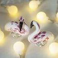 thumbnail image 4 of H&D Glass Flamingo Figurine – Hand Blown Art Glass Sculpture Ornament -2PCS, 4 of 7