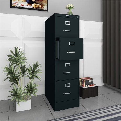 Scranton Amp Co 4 Drawer 22 Deep Letter File Cabinet In Black Fully Assembled Walmart Com Walmart Com