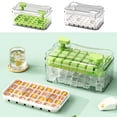 thumbnail image 1 of Juego de bandeja para cubitos de hielo: 50 compartimentos. Moho de hielo con caja de almacenamiento • Plástico de grado alimentario • Verde/blanco • Fácil de limpiar para desmoldar • Organizador de, 1 of 6