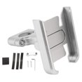 thumbnail image 1 of Bike Phone Mount Aluminum Alloy Silicone Pad Rotatable Impact Resistant Bike Cell Phone Holder for 4 to 7 Inch Device Silver, 1 of 4