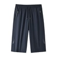 thumbnail image 5 of Casual Summer Shorts for Men Elastic Waist Zipper Pockets Outdoor Running Jogger Capri Pants Fathers Gift, 5 of 8
