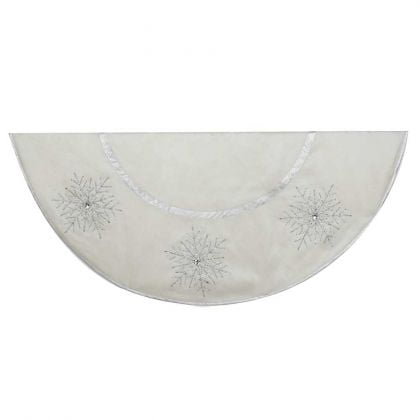 Kurt Adler 54-Inch Ivory Tree skirt with Crystal Lace Snowflakes ...