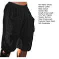 thumbnail image 7 of zeranth Men Summer Shorts Elastic Waist Pleated Multi Pockets Solid Color Loose Soft Thin Breathable Exercise Jogging Running Knee Length Pants, 7 of 7