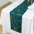 Efavormart 9ft Peacock Teal With Gold Foil Geometric Pattern Table ...