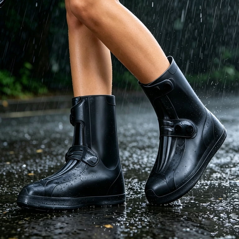 Transparent Mid-Calf Waterproof Shoe Covers Non Slip Round  display picture 1