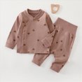 thumbnail image 2 of TOWED22 Boys Girls Pajamas 2Piece Toddler Kids Pjs Sets Cotton Toddler Clothes Sleepwears 3 6 9 12 18 24 Months 2t 3t 4t 5t 6t 7t 8t 9t(Coffee,18-24 M), 2 of 7