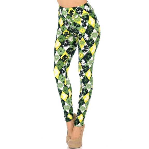 Buttery Soft Luck of the Irish Lime High Waisted Leggings (One Size Regular,Green)