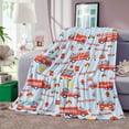thumbnail image 6 of Fire Truck Throw Blanket, Fire Truck Blanket for Boys, Blue Firefighter Throw Blanket, Soft Cozy Fluffy Fuzzy Flannel Truck Car Blankets for Teen Men Birthday Gifts Sofa Couch Bed Decor,(50"x60"), 6 of 10