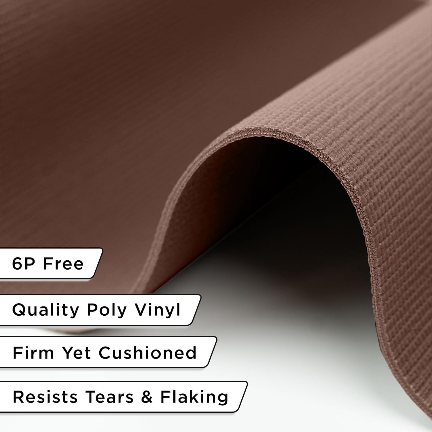 Grippety Slip-Resistant Floor Mat Roll & Yoga Mat – 25ft x 24" x 5mm – Cut-to-Fit Hallway Runner, Kitchen Mat, Drawer Liner, Shelf Liner, Bench Mat, Washable Pet Crate Pad, Cabinet Liner – Chocolate
