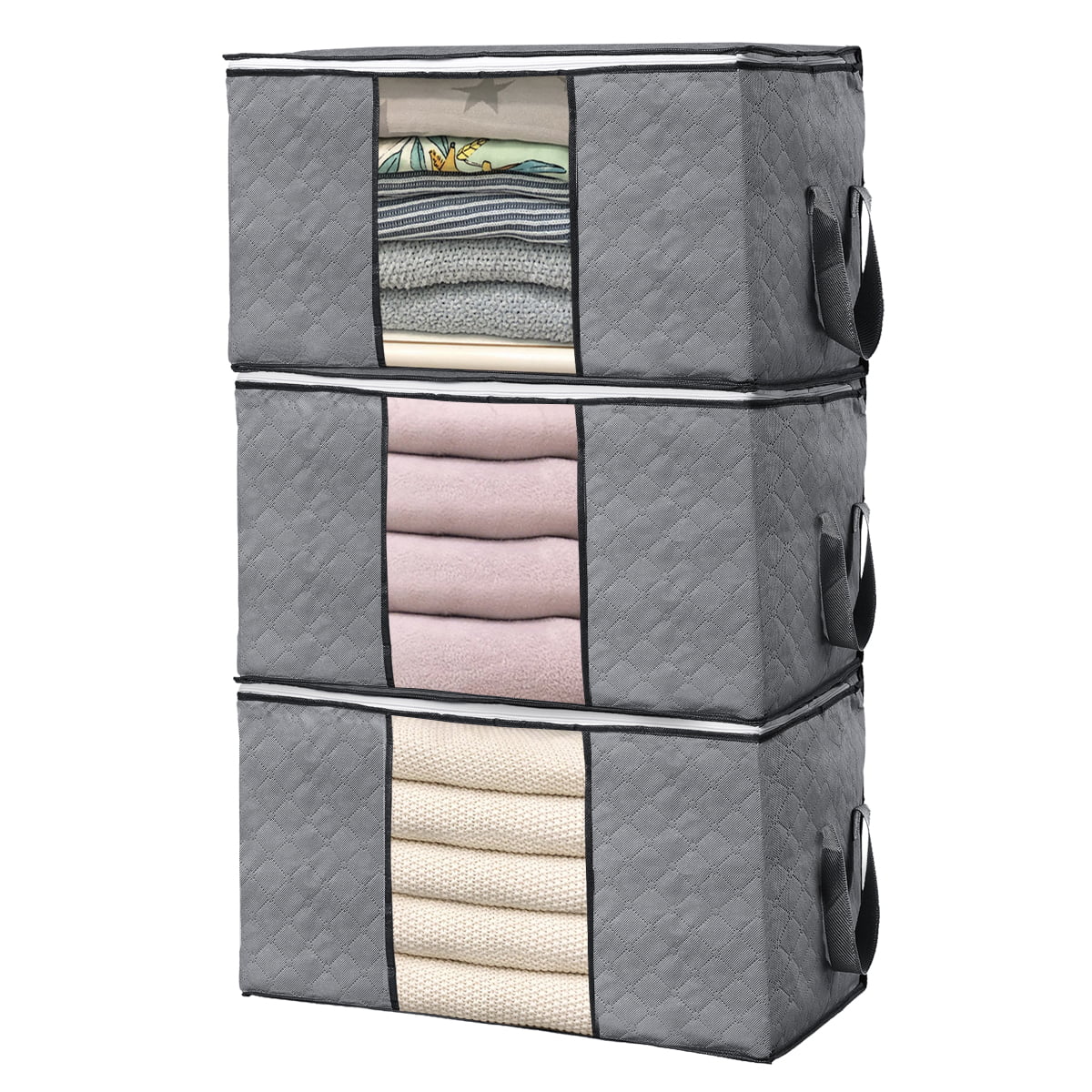 Large Capacity Clothes Storage Bag Organizer with Reinforced 