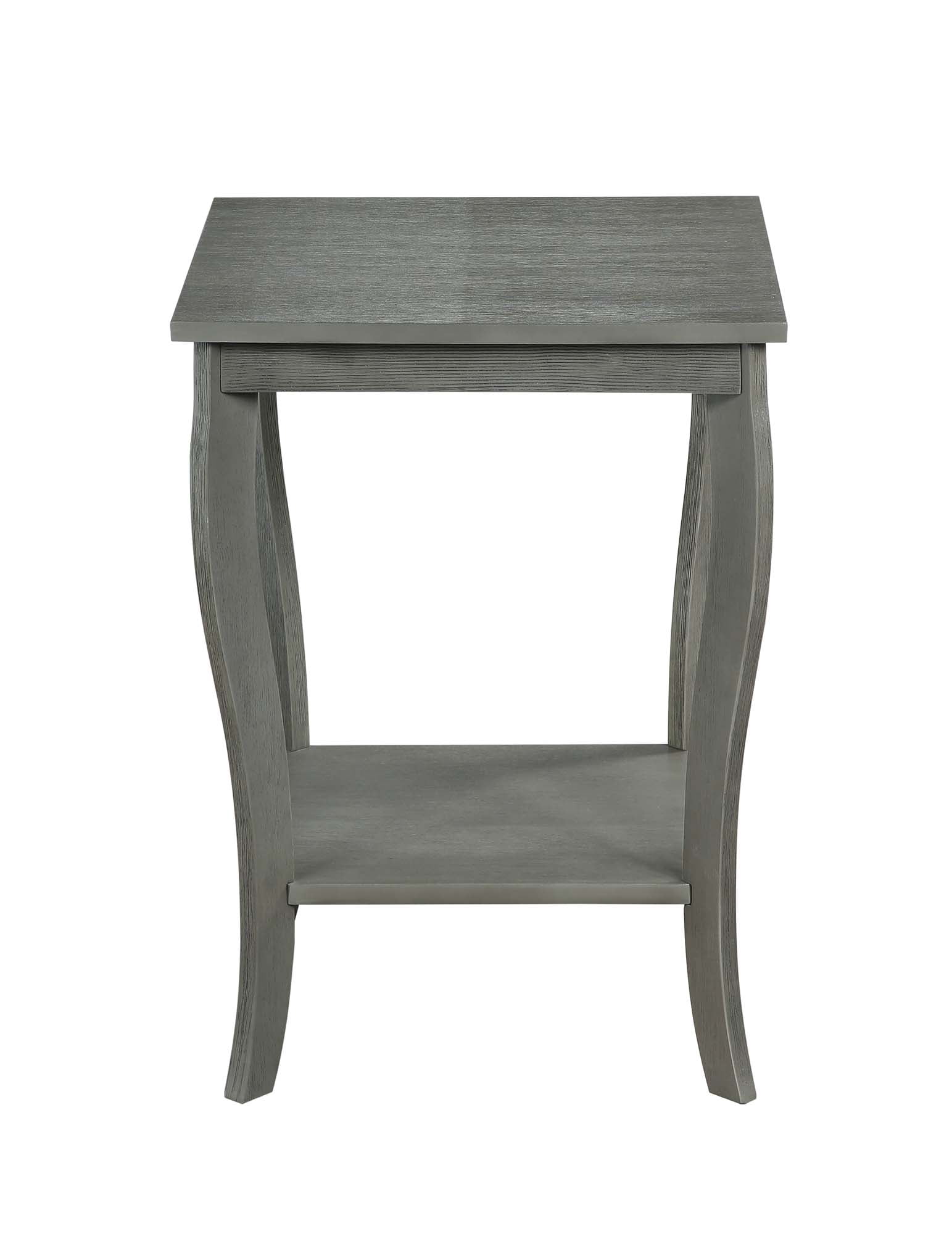 Convenience Concepts American Heritage Square End Table with Shelf,  Wirebrush Dark Gray