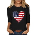 thumbnail image 2 of Lorytime 4th of July Outfits for Women Patriotic Graphic Shirts Stars and Stripes Clothes Lorytime Festival Wear 23-Black, 2 of 5