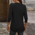 thumbnail image 5 of Womens Tunic Tops Dressy Casual Long Sleeve Henley V Neck Shirts for Women Button Up Blouse Black XL, 5 of 9