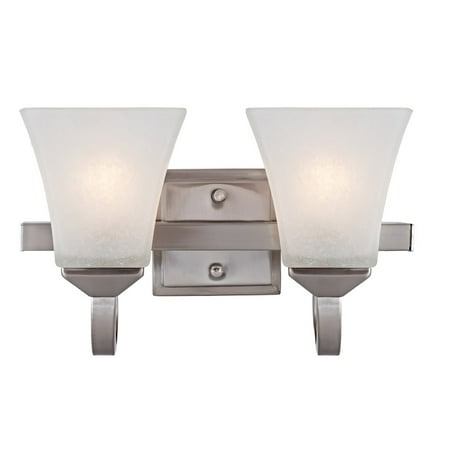 Design House 587774 Torino Traditional 2-Light Indoor Dimmable Up/Down Mount Bathroom Vanity Light with Frosted Glass for Hallway Foyer, Satin Nickel