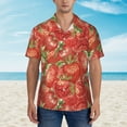 thumbnail image 4 of Kll Men'S Hawaiian Shirt Short Sleeve Button Down Beach Shirts-Strawberry, 4 of 8