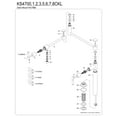 thumbnail image 6 of Kingston Brass KS4703CKL Kaiser Deck Mount Pot Filler Faucet, Antique Brass, 6 of 8