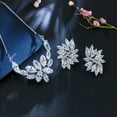 thumbnail image 5 of Marquise Cut Flower CZ Crystal Pendent Necklace and Earring Party Jewelry Sets, 5 of 6