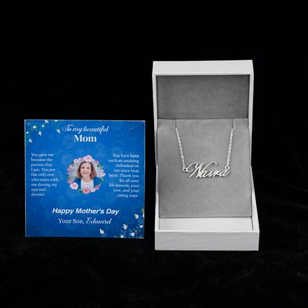 Personalized Gift For Mom - Personalized Helinda Rook Name Necklace - Happy Mother's Day, Name Necklace for Woman, Jewelry Gift PU Leather Box
