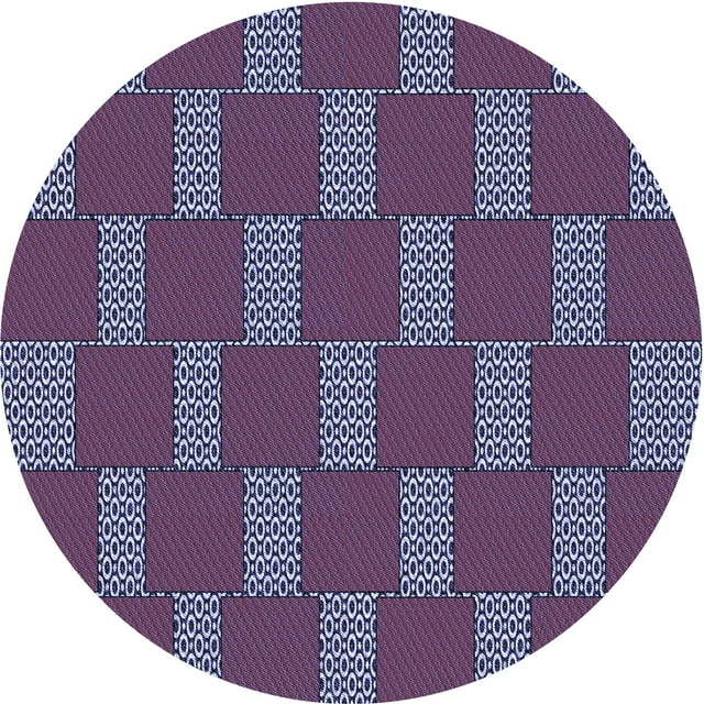 Ahgly Company Tapis Rond Lavable en Machine Intérieur Transitionnel Violet Moyen, 6 Pieds Rond